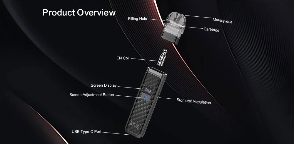 DE019 możliwością ponownego napełniania Pod z Urządzenie systemowe z zestawem kapsułek ATVS Vape